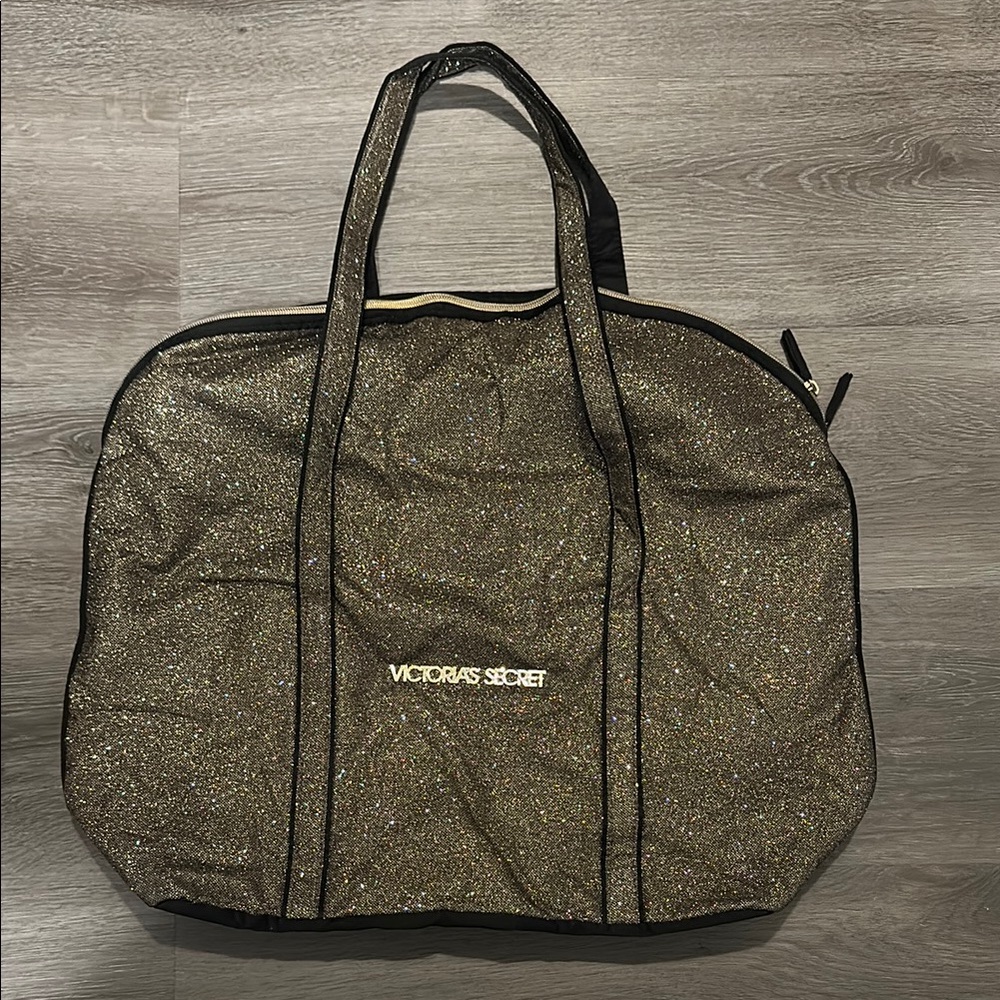 Victoria's Secret Glitter Tote Bag - Black and Gold